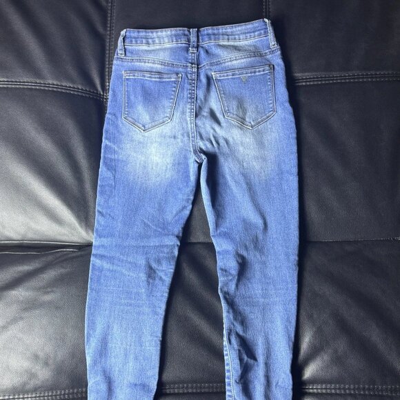 Guess Women’s Jeans Size 12 (24x27) Mid-Rise Straight Leg Blue Denim - Picture 2 of 11
